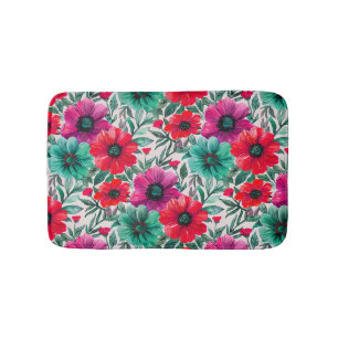 Tapete De Banheiro Padrão retro de moda russa floral