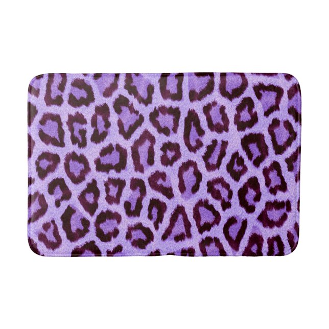 Tapete De Banheiro padrão roxo de impressão leopardo - punk selvagem (Frente)