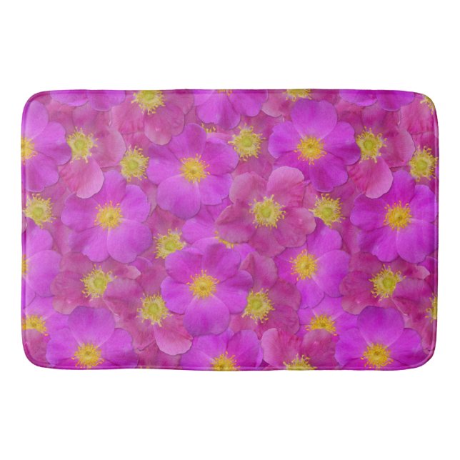 Tapete De Banheiro Padrão Selvagem de Rosa (Frente)