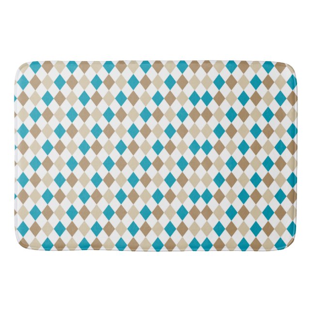 TAPETE DE BANHEIRO PADRÃO TURQUOISE BROWN TAN DIAMOND (Frente)