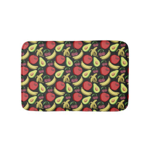 Tapete De Banheiro padrão uniforme de fruta fruta tropical colorida