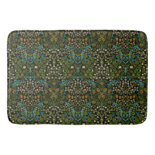 Tapete De Banheiro Padrão Vintage Blackthorn Fundo Preto Morris Black