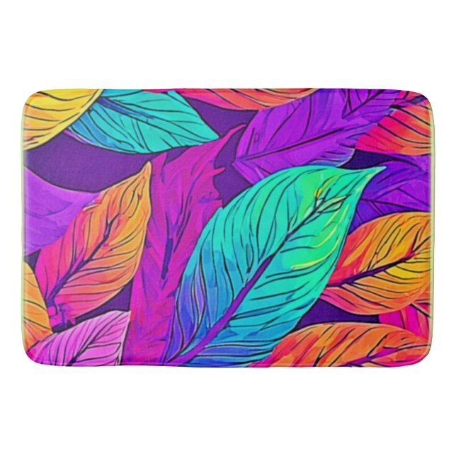 Tapete De Banheiro Padrão Vivid Leaf (Frente)
