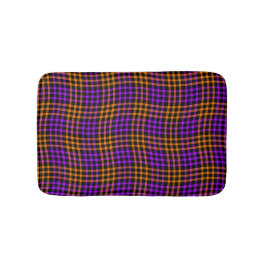 Tapete De Banheiro Padrão Xadrez Seamless Laranja Roxo