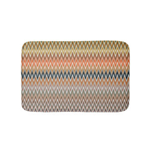 Tapete De Banheiro Padrão Ziguezague Multicolorido