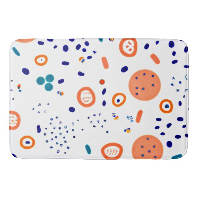 Tapete De Banheiro Padrões de Estilo Laranja Art Design (Frente)