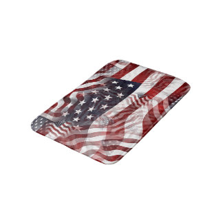 Tapete De Banheiro Padrões de estrelas da bandeira americana Red Whit