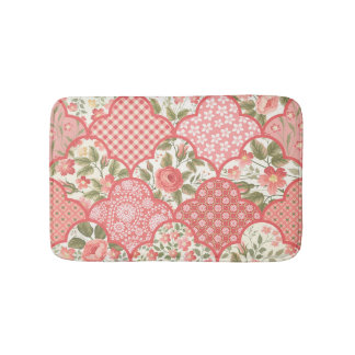 Tapete De Banheiro Padrões de retalhamento de Rosas de Pastel