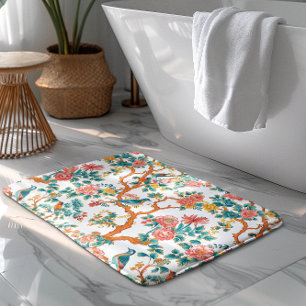 Tapete De Banheiro Padrões Inspirados na Ásia, Flores Coloridas