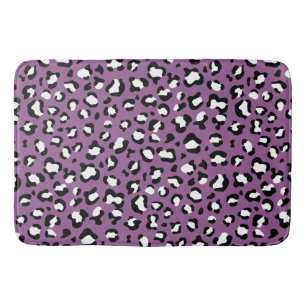 Tapete De Banheiro Padrões-leopardo, manchas-leopardo, leopardo roxo