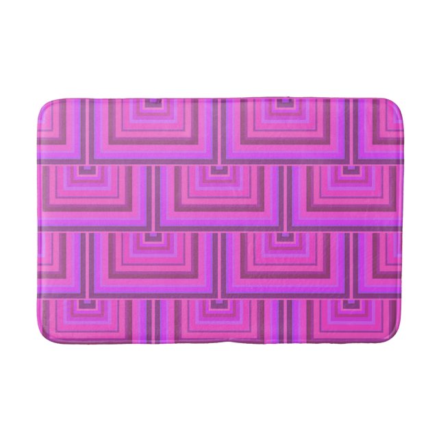 Tapete De Banheiro Padrões quadrados cor-de-rosa (Frente)