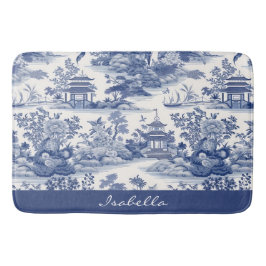Tapete De Banheiro Pagoda Azul Pagoda Padrão Chinoiserie Personalizad