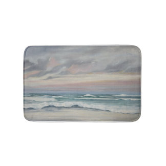 Tapete De Banheiro Painted Beach Scene Bath Mat