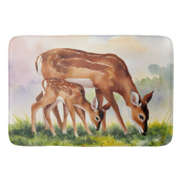 Tapete De Banheiro Painted Deer Mom and Baby