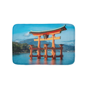 Tapete De Banheiro Paisagem Cênica com Porta de Torii Japonesa