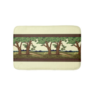 Tapete De Banheiro Paisagem De Oak De Estilo De Artes E Artesanatos V