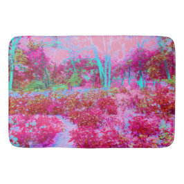 Tapete De Banheiro Paisagem Impressionista de Jardim Vermelho e Rosa