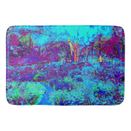 Tapete De Banheiro Paisagem Psicodélica Impressionista de Jardim Azul
