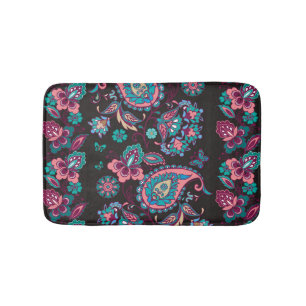 Tapete De Banheiro Paisley Stripe: Decorativa Negra Sem Semente