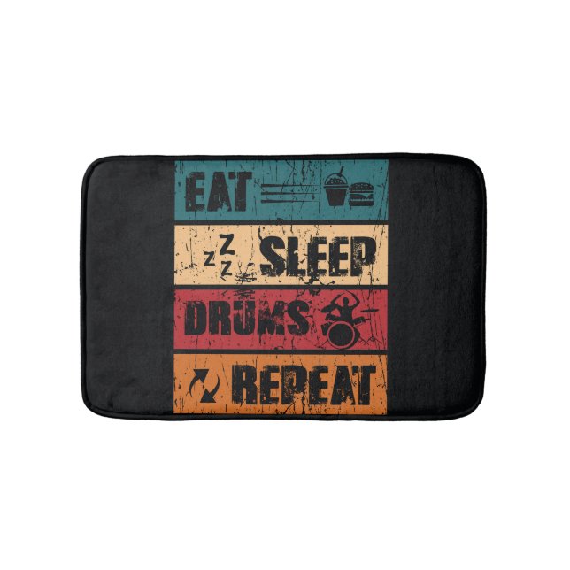 Tapete De Banheiro Paixão de tambor: ilustração de design de camiseta (frente)