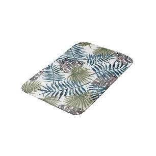 Tapete De Banheiro Palma Verde Tropical Mauk Deixa Aquarela Arte