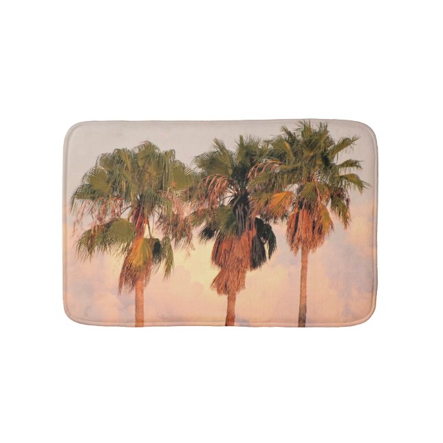 Tapete De Banheiro Palmas Tropicais Bath Mat Sunset (frente)
