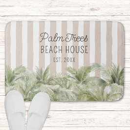 Tapete De Banheiro Palmeiras tropicais Belga Stripes Beach House