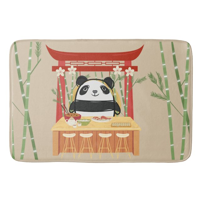 Tapete De Banheiro panda, sushi (Frente)