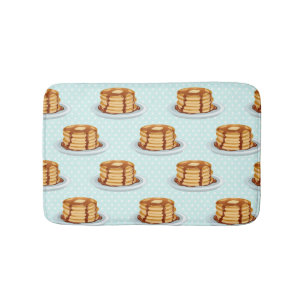 Tapete De Banheiro Panquecas com Xarope de Maple e Padrão Polkadot