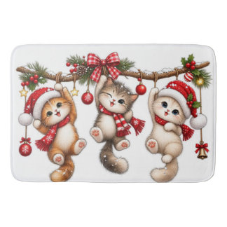 Tapete De Banheiro Papai Noel Bonito Design de Natal Festivo