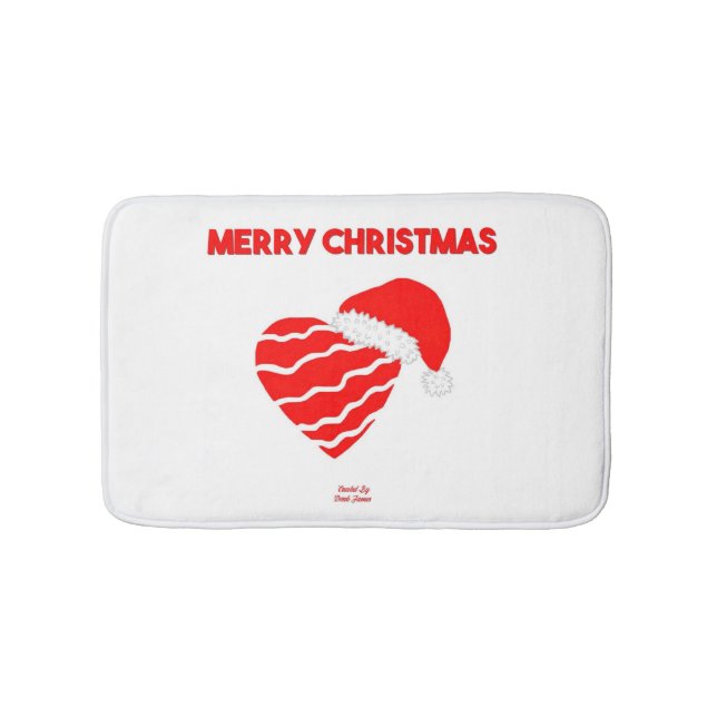 Tapete De Banheiro Papais noeis de Natal "Heart Small Bath Mat" (frente)