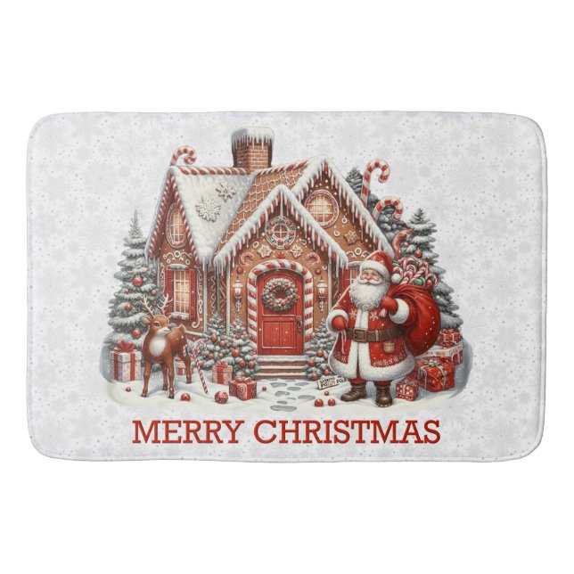 Tapete De Banheiro Papais noeis House Bath Mat (Frente)