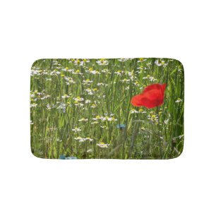 Tapete De Banheiro Papaver rhoeas, flor vermelha