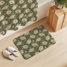 Papoula Vintage em Creme Oliva Verde Sage