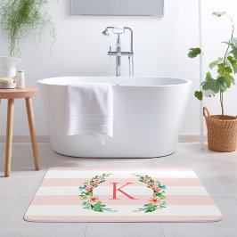 Tapete De Banheiro Paradise Floral e Stripes Monograma