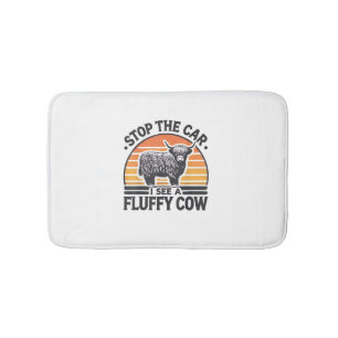 Tapete De Banheiro Parem O Carro Que Vejo Vaca Fluffy Retro Highland 