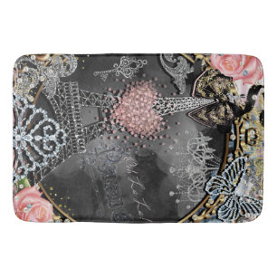 Tapete De Banheiro Paris Brilho Glamour Brilho França Feminina Moda