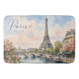 Tapete De Banheiro Paris França Torre Eiffel rio Sena