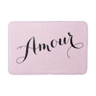 Tapete De Banheiro Parisiense chique cor-de-rosa e preto do amor
