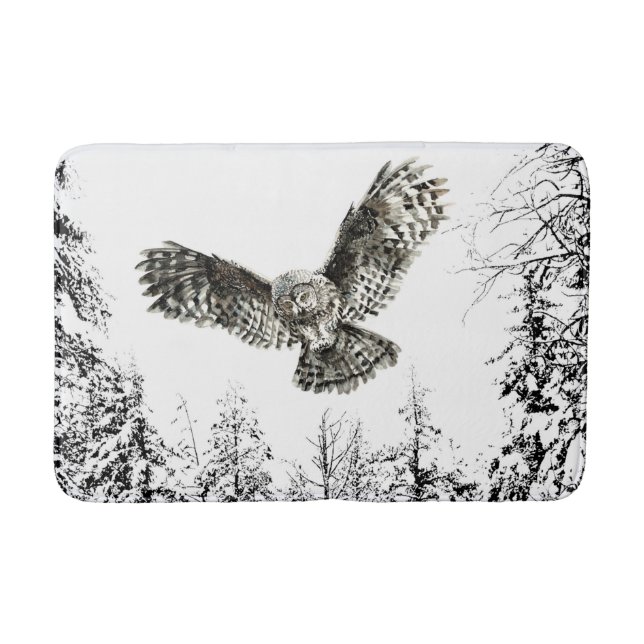 Tapete De Banheiro Pássaro de Coruja ou Coruja Original (Frente)