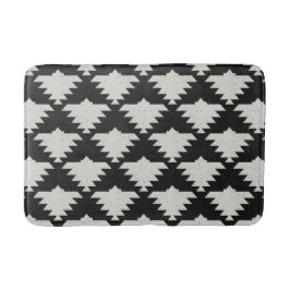 Tapete De Banheiro Pássaro Geométrico Tribal Vintage | Boho Preto e M