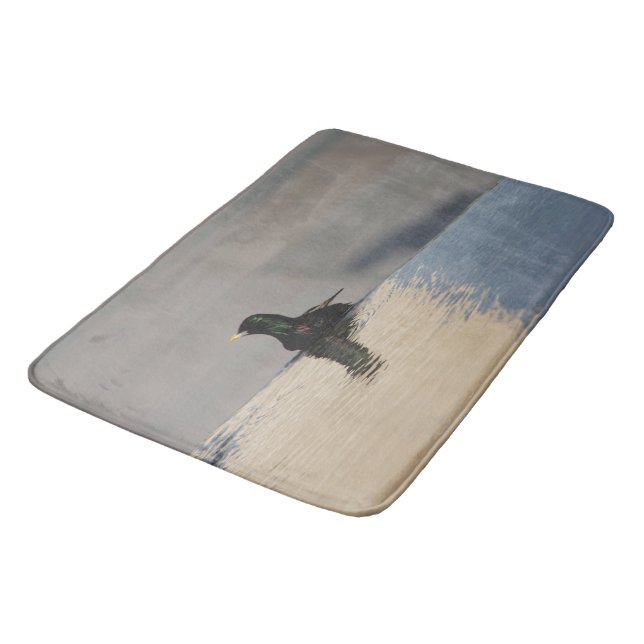 Tapete De Banheiro Pássaro Pequeno na Água (Angulado)