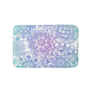 Tapete De Banheiro Pastel Blue e Purple Mandala - Matador de Banheira