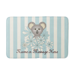Tapete De Banheiro Pastel Blue Stripe Baby Koala Kids