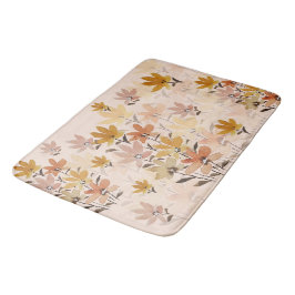 Tapete De Banheiro Pastel Boho Mostarda Amarelo Flores Silvestres
