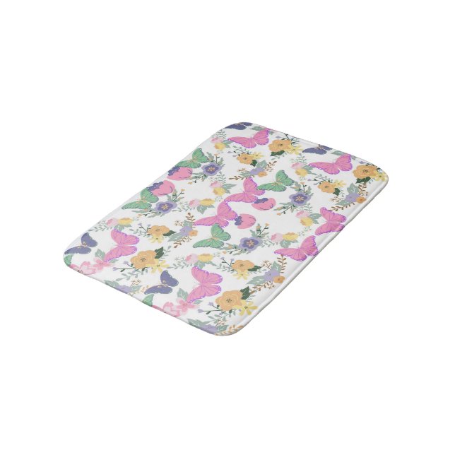 Tapete De Banheiro Pastel Butterflies Bath Mat (Angulado)