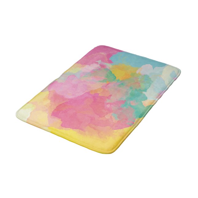Tapete De Banheiro Pastel de Aquarelas (Angulado)