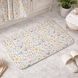 Tapete De Banheiro Pastel Easter Egg and Spring Floral Pattern