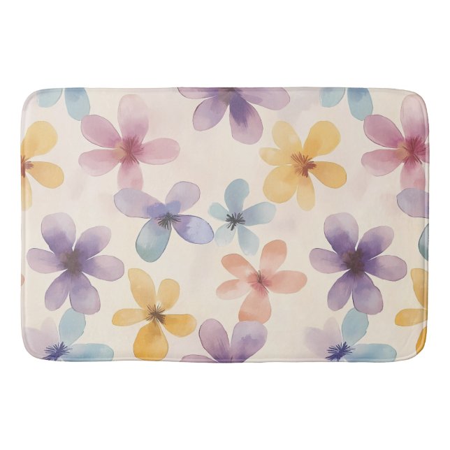 Tapete De Banheiro Pastel Floral Retro Hippie Flowers (Frente)