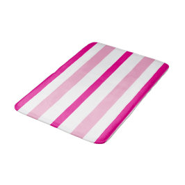 Tapete De Banheiro Pastel Pink Bright Pink White Summer Stripes
